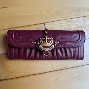 Vintage Y2K juicy couture bill fold wallet in leather ox blood